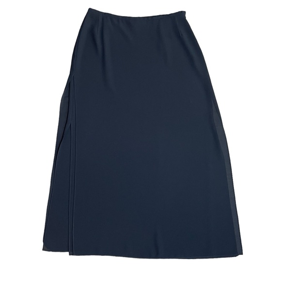 JS Collections Maxi Skirt Women 16 Black Formal Layered Chiffon Double Side Slit - Picture 4 of 16